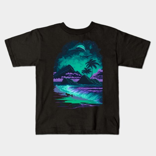 beach lover Kids T-Shirt by vaporgraphic